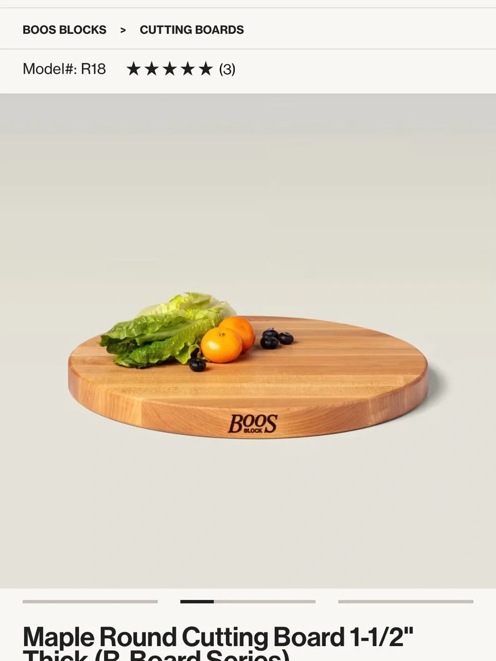 John Boos 14” Cutting Board, Round Maple